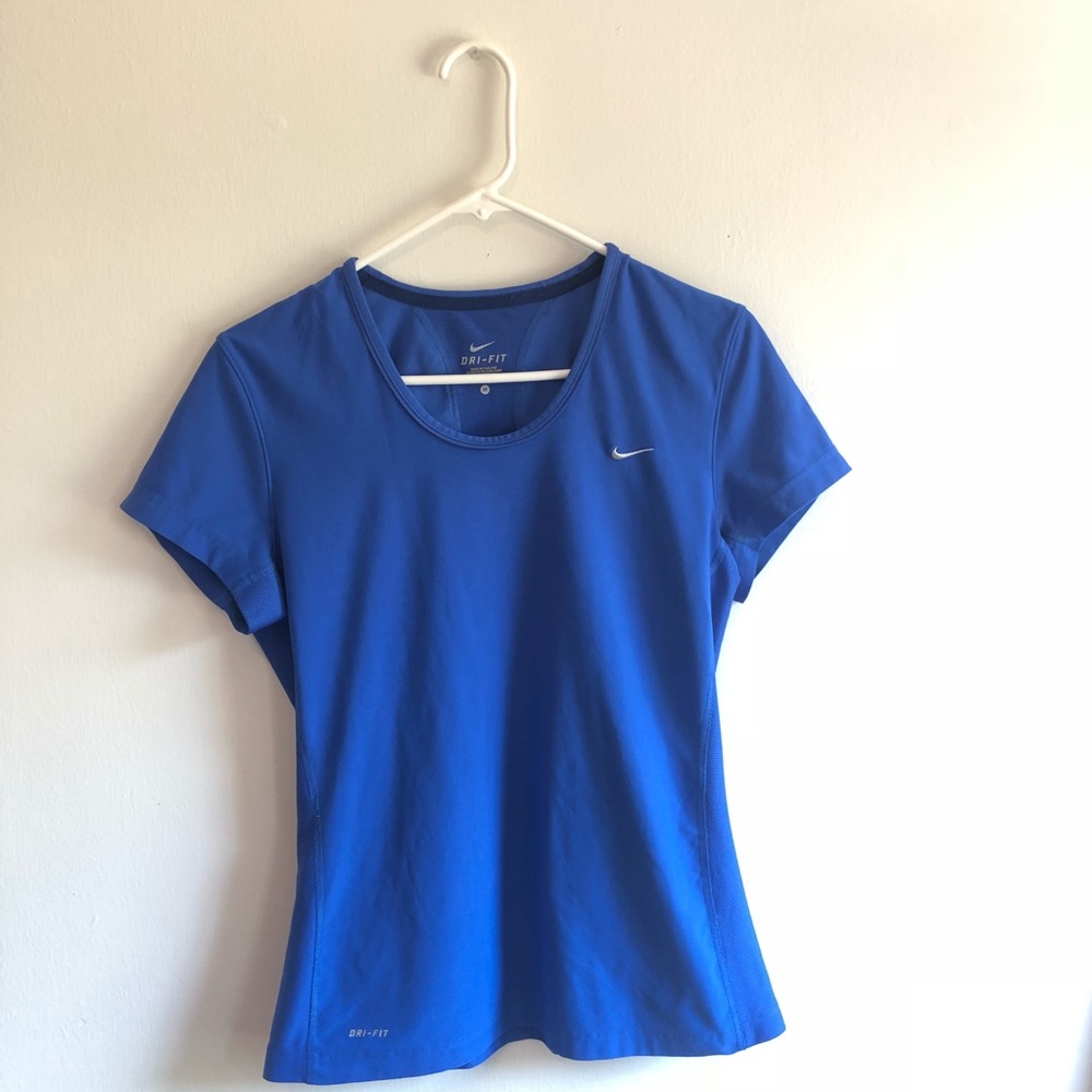 Blue Nike dri-fit shirt